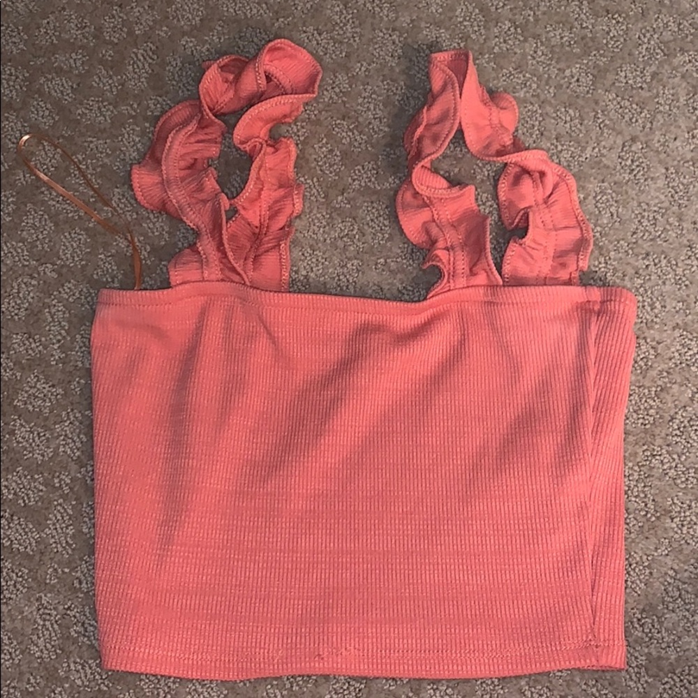 Zara ruffled sleeve tank top